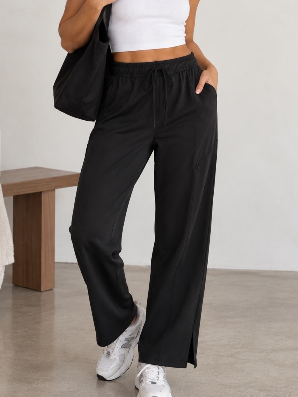 Champion Women's Black Track Joggers with Drawstring Waist